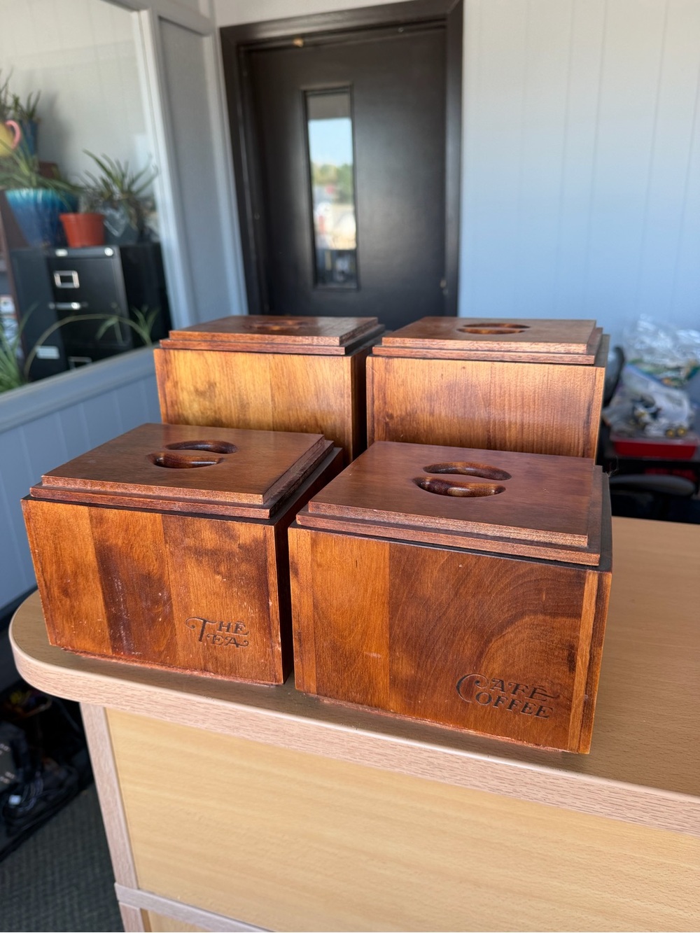 Vintage Made in Quebec Baribocraft Wooden Canisters